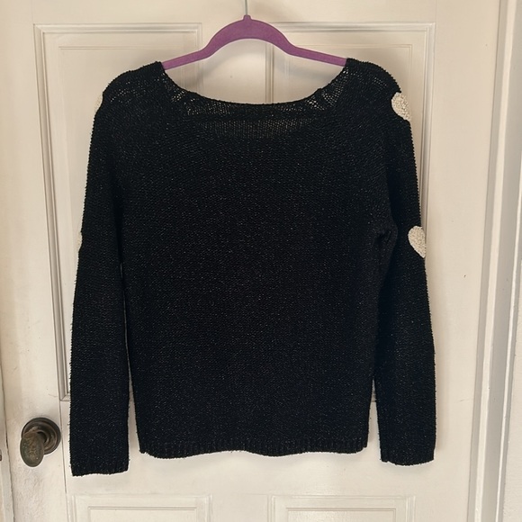 Lauren Conrad festive fuzzy heart sweater - Picture 2 of 6